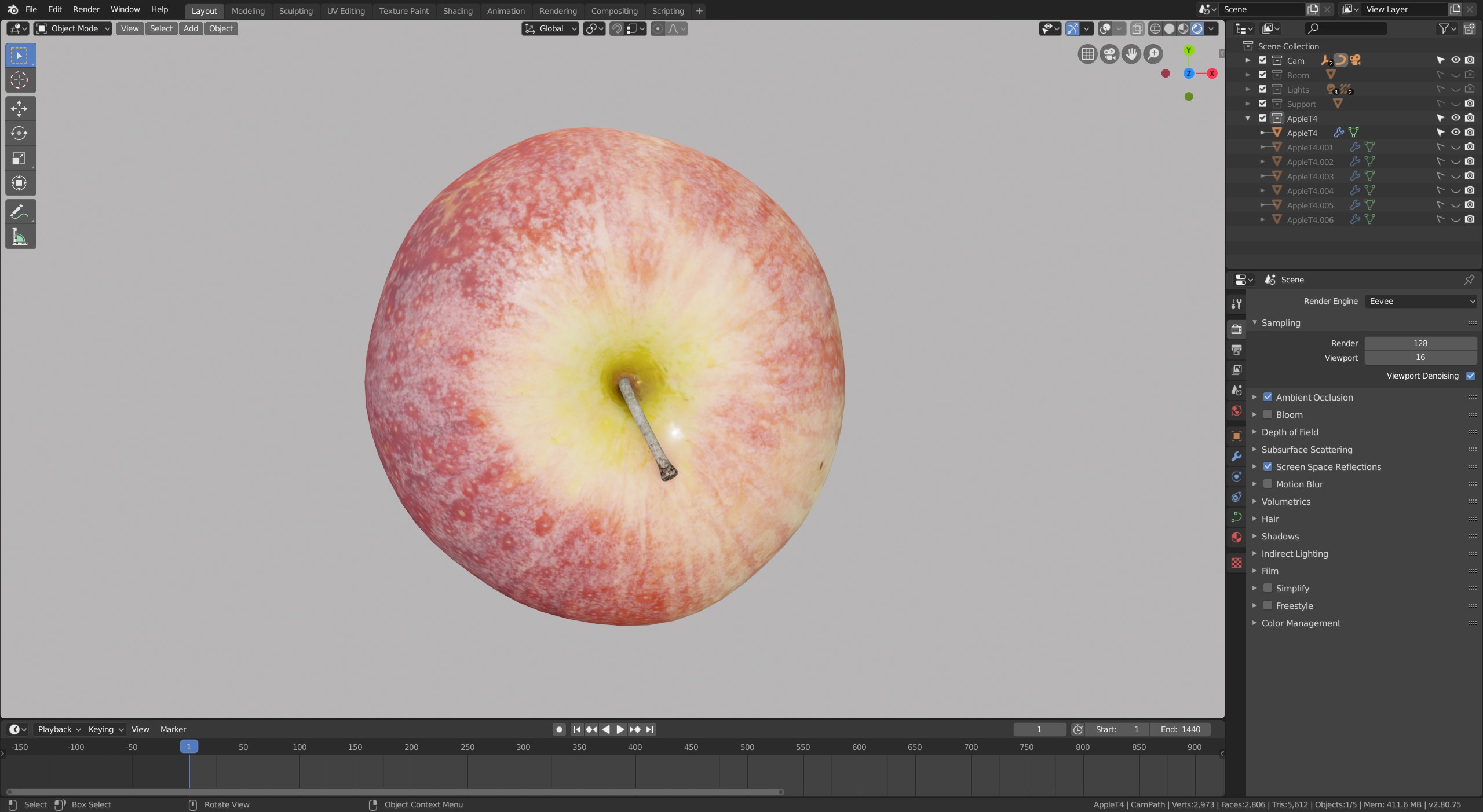Red/Yellow Apple (textured) for Eevee and Cycles preview image 12